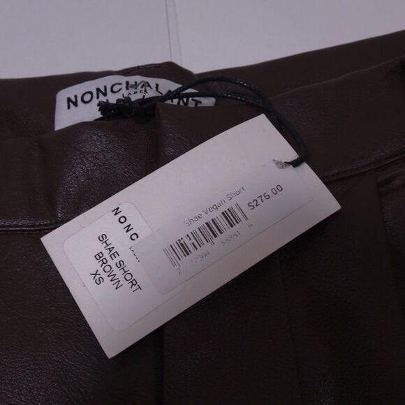 Nonchalant Label Shae Vegan Leather Shorts Brown Sz XS NWT 298 - Picture 7 of 14